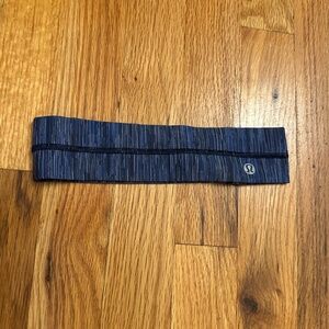 Lululemon Blue Black Space Dye Athletic Headband Yoga Running Workout Hair Band
